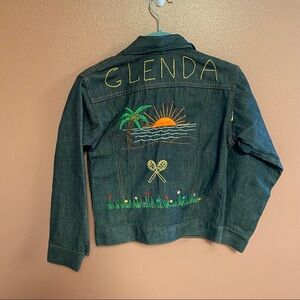 Vintage Levi’s orange tab denim jacket embroidered Glenda children’s size 12
